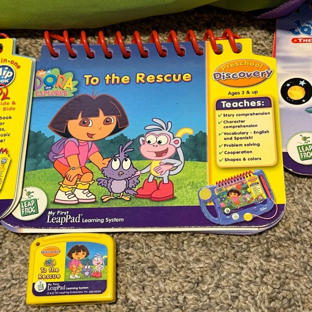 LeapFrog LeapPad System Bundle w Books Cartridges‎ Case Tested Works